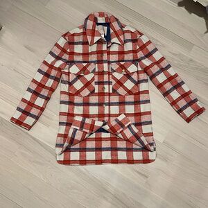 Anthropologie Hutch Donna Plaid Shirt Jacket size S Lined Soft Fleece Shacket